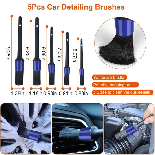 26Pcs Car Detailing Brush Kit Exterior Interior Car Cleaning Set Drill