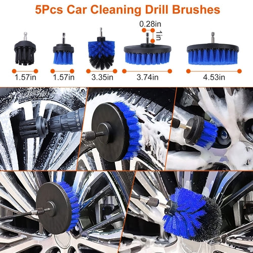 26Pcs Car Detailing Brush Kit Exterior Interior Car Cleaning Set Drill